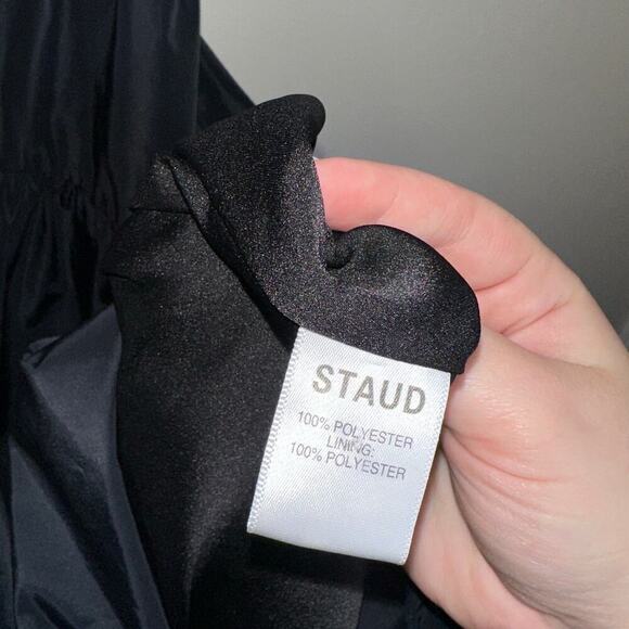 Staud Dome Halter Neck Cut Out Maxi Dress Tiered Skirt Black Size Medium - Picture 8 of 10